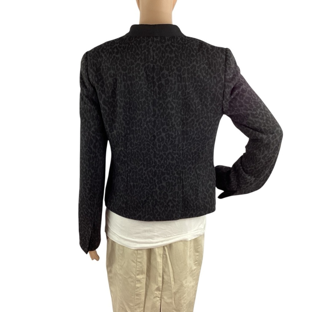 Loft Leopard Print Single-Button Blazer Black Siz… - image 5